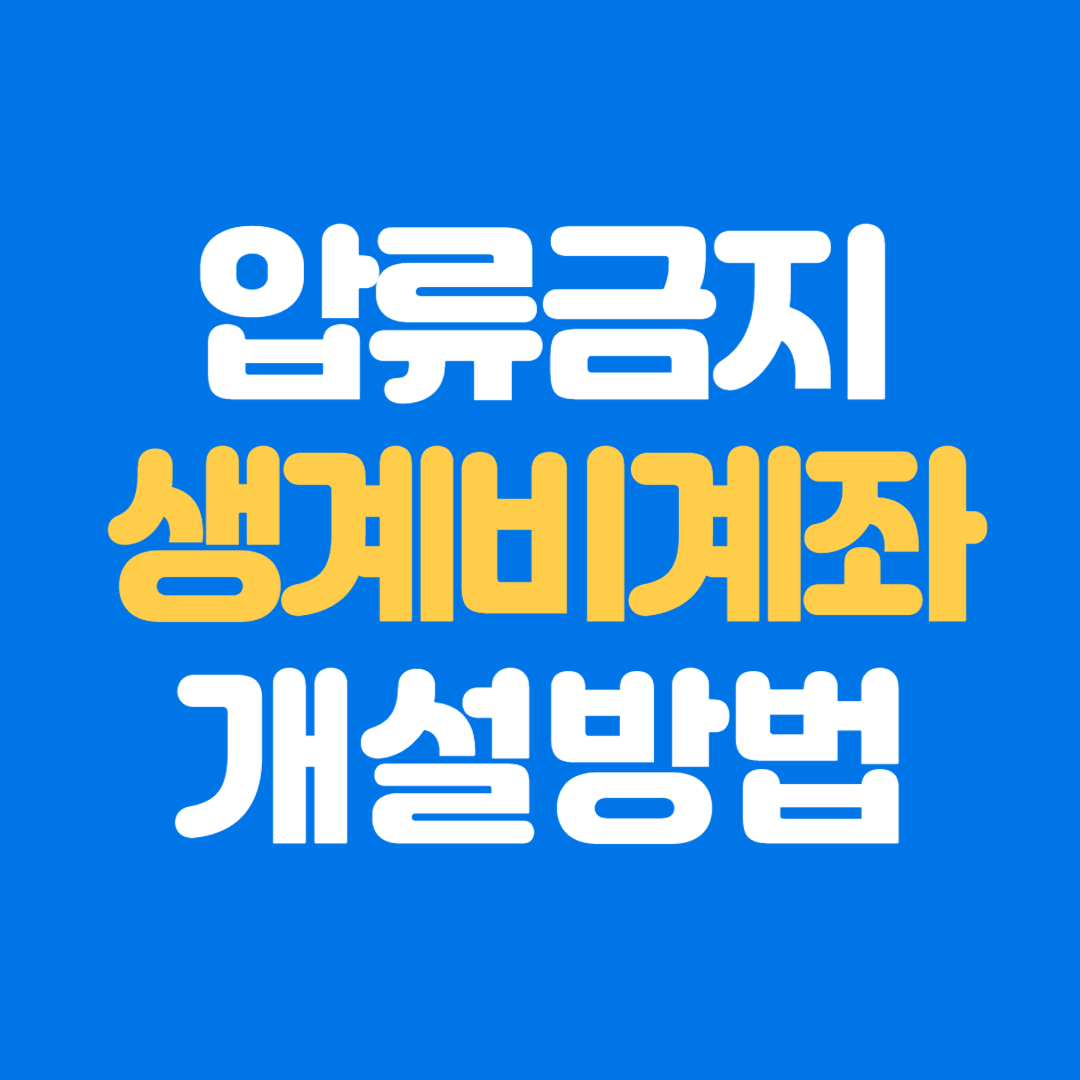 생계비계좌 개설방법 및 한도 정리|압류 걱정 없는 생활비 보호