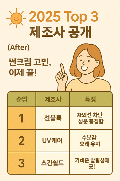 선크림 제조사 TOP 3 소개