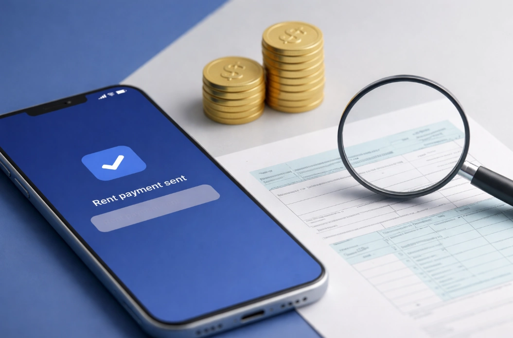토스로 월세를 송금한 기록과 세금 환급 서류를 함께 확인하는 개념 이미지