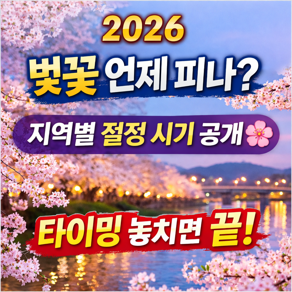 2026 벚꽂 지역별 절정 시기 공개