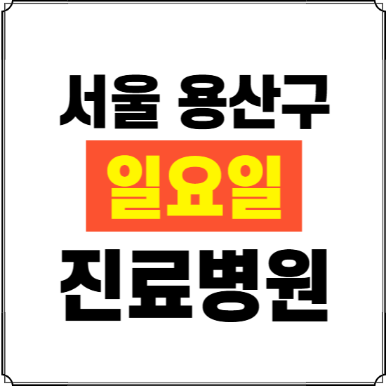 서울 용산구 일요일 진료병원 찾기 ❘ 24시 휴일 주말 응급 야간 심야 문여는 병원