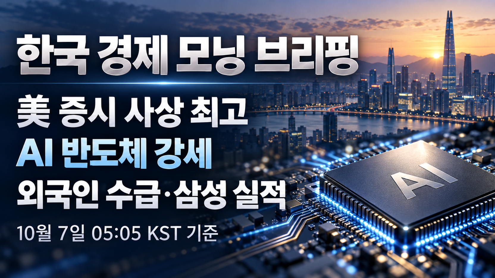 2026년 10월 7일 한국 경제 모닝 브리핑, AI 반도체 강세와 국내 실적 경계