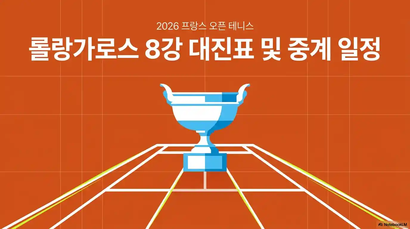 2026 프랑스 오픈 테니스 롤랑가로스 8강 대진표 및 중계 일정 타이틀 카드