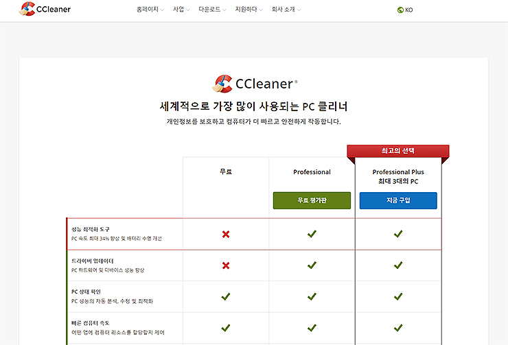 씨클리너-버전-별-기능-소개-체크사항