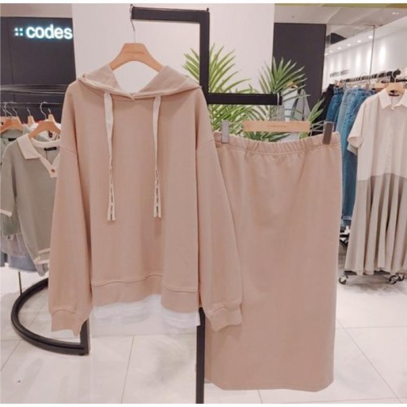 코데즈컴바인 후드티셔츠 스커트 세트 CHA-XX508W2