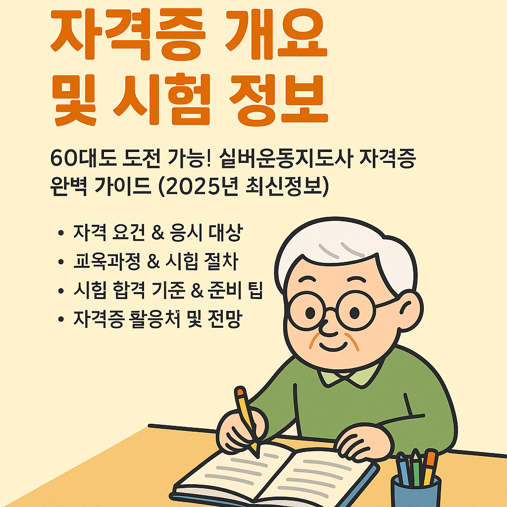 60대도 도전 가능! 실버운동지도사 자격증 2025년 최신 정보완벽 가이드