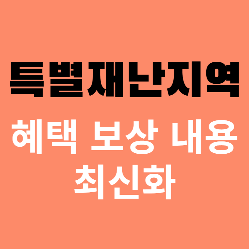 특별재난지역 보상 지원내용 요금 감면 세금 혜택