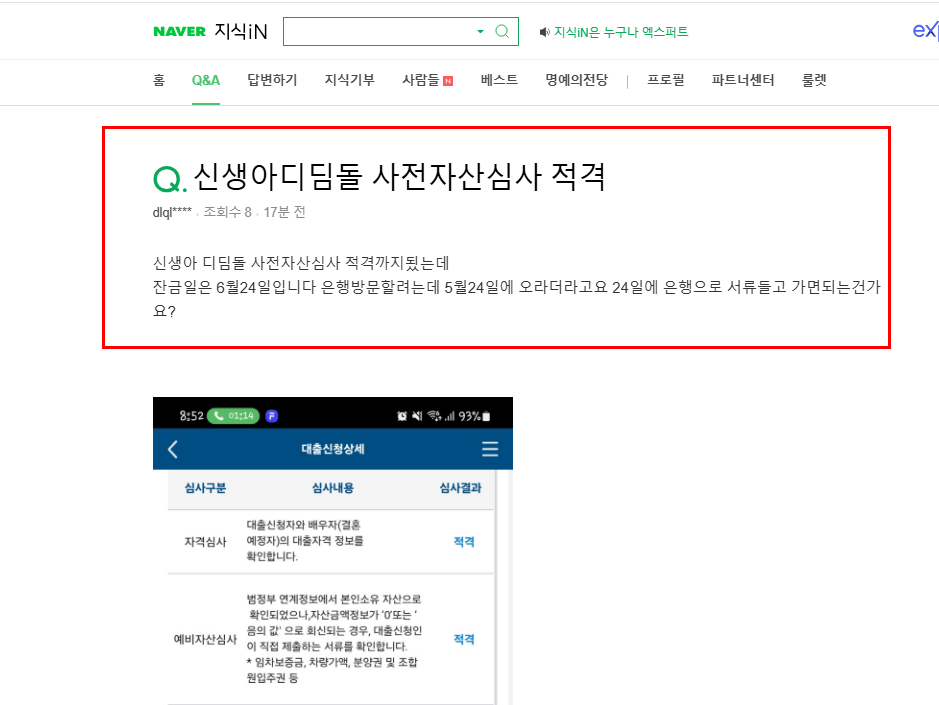 신생아 디딤돌 사전 심사 적격 후