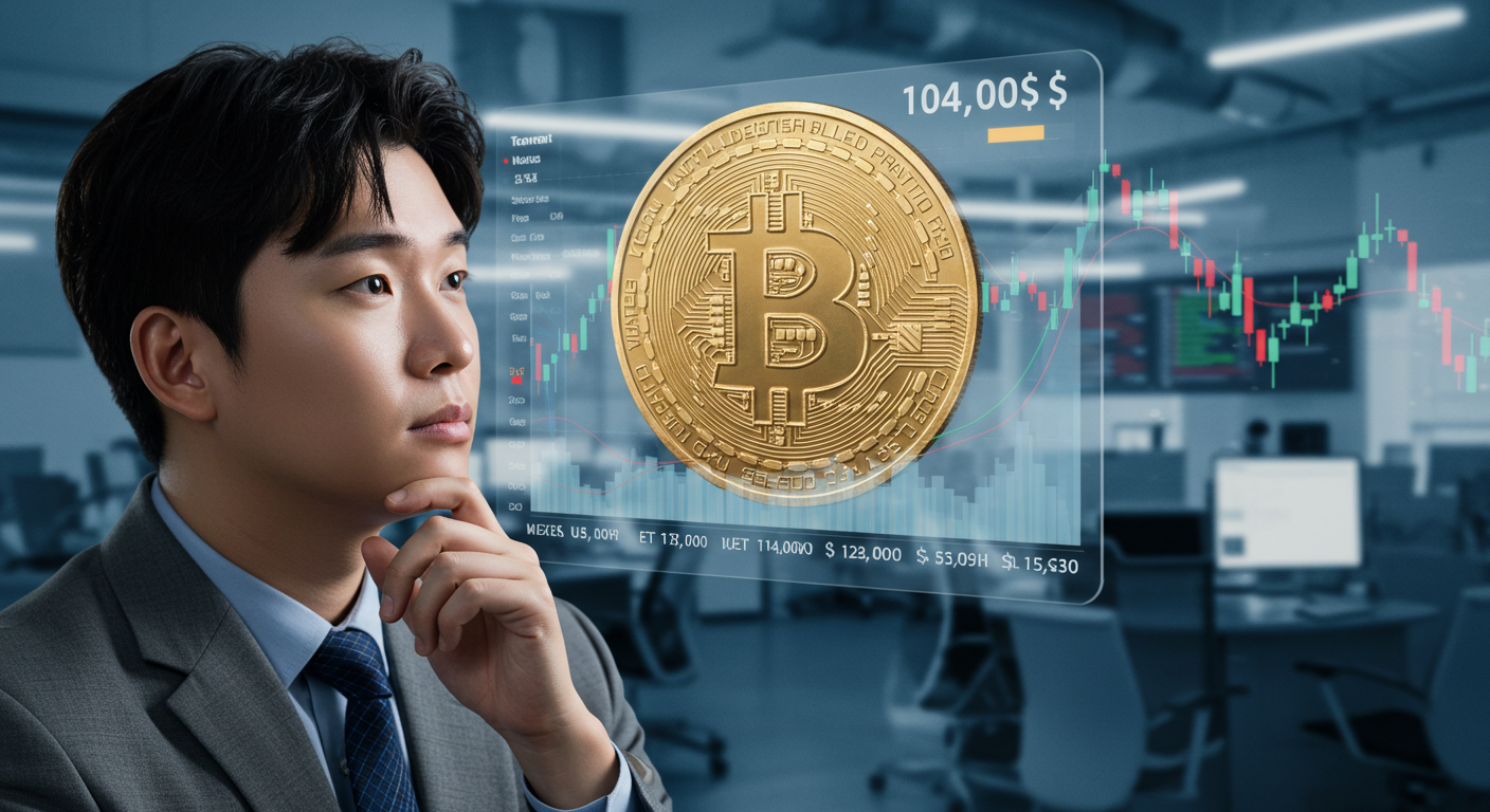 비트코인 10만 달러 돌파를 분석 중인 한국인 투자자