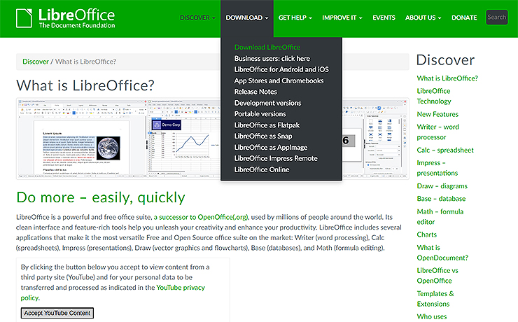 리브레오피스-메인-홈페이지