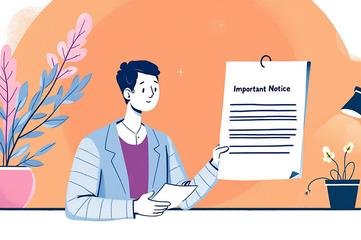 주의사항을 확인하는 직장인 모습