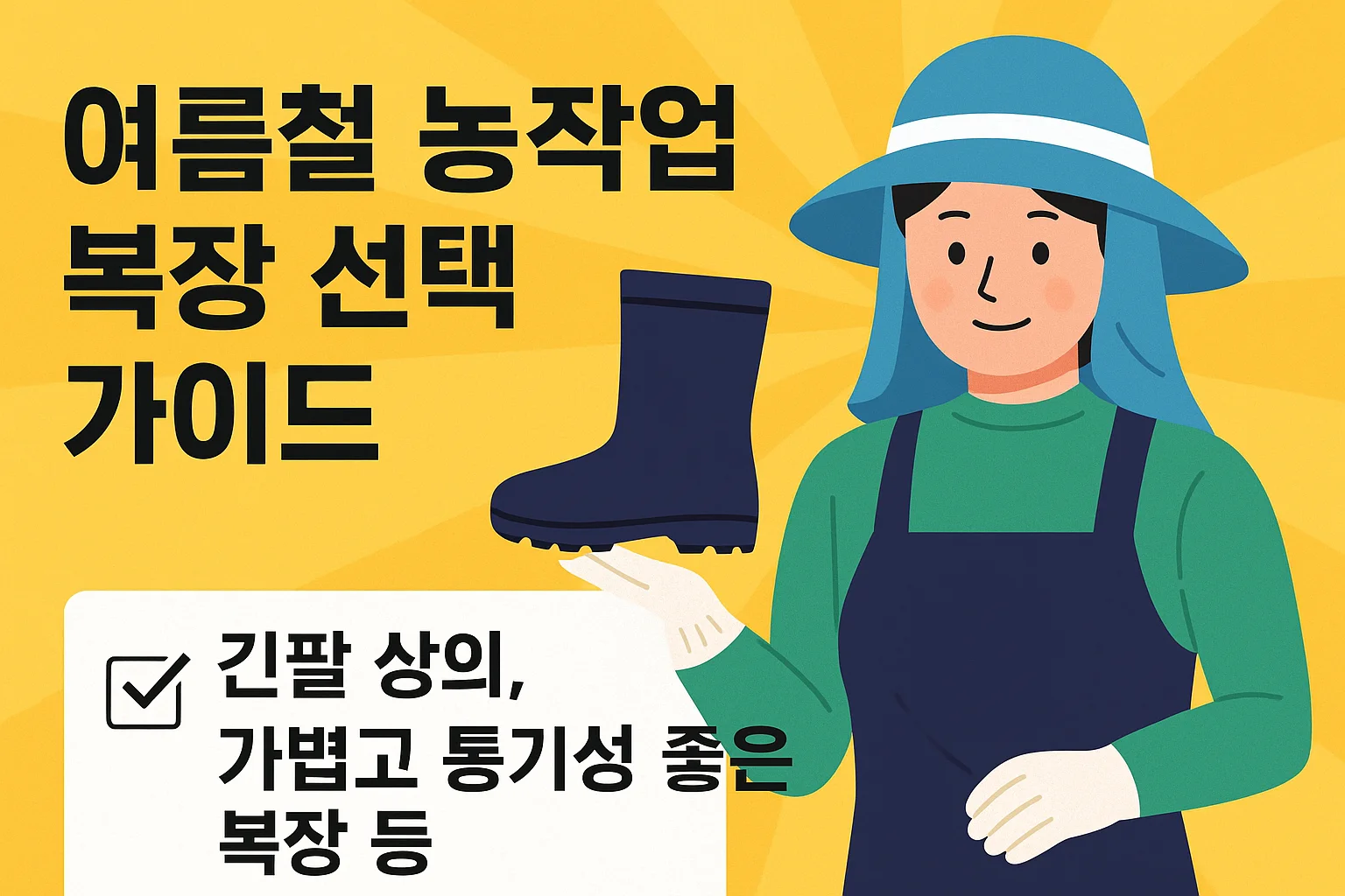 농작업안전관리 : &ldquo;덥다고 아무 옷이나 입지 마세요!&rdquo;
