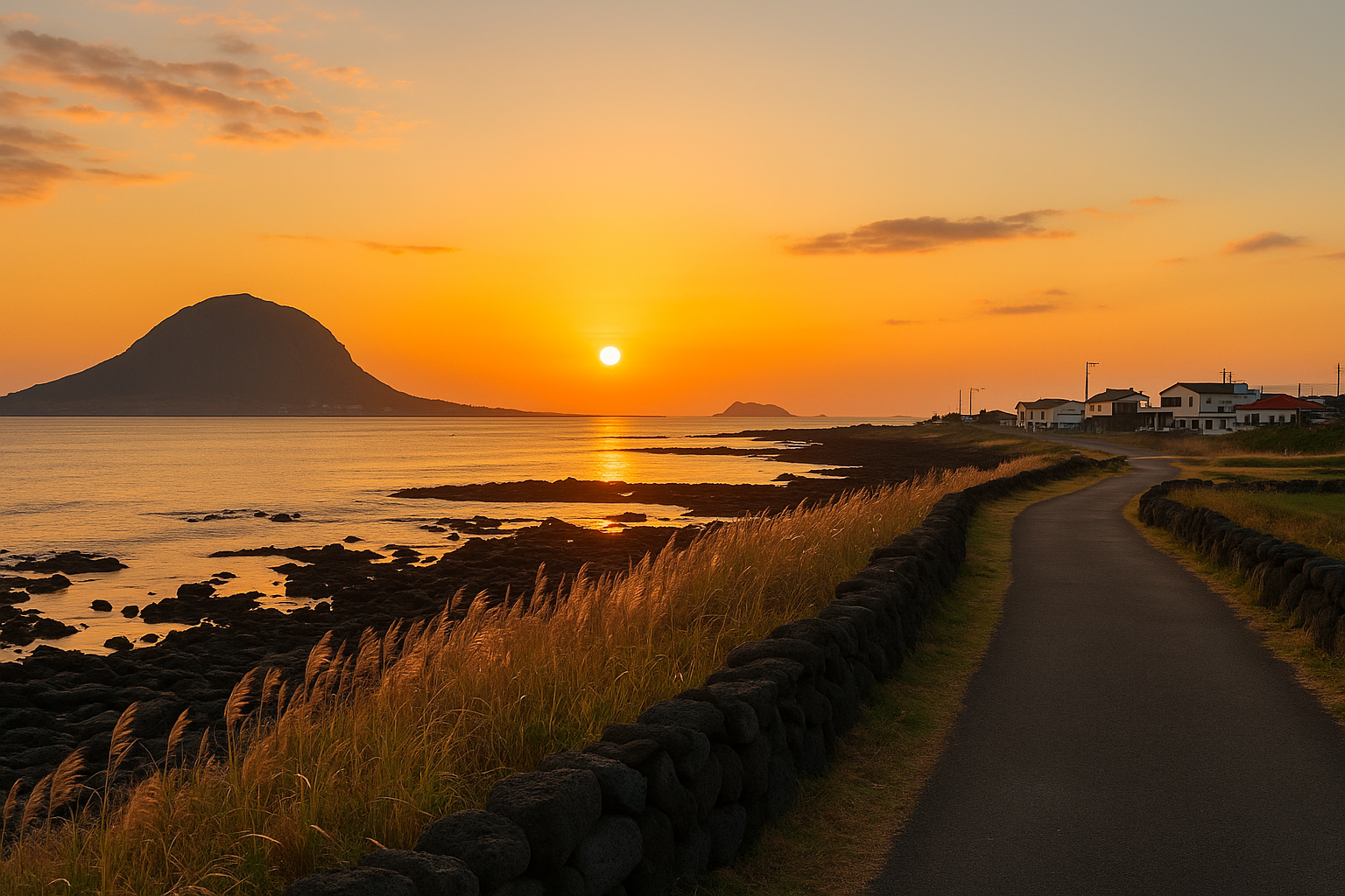제주도일몰, 사계리해안, 힐링여행, 조용한바다