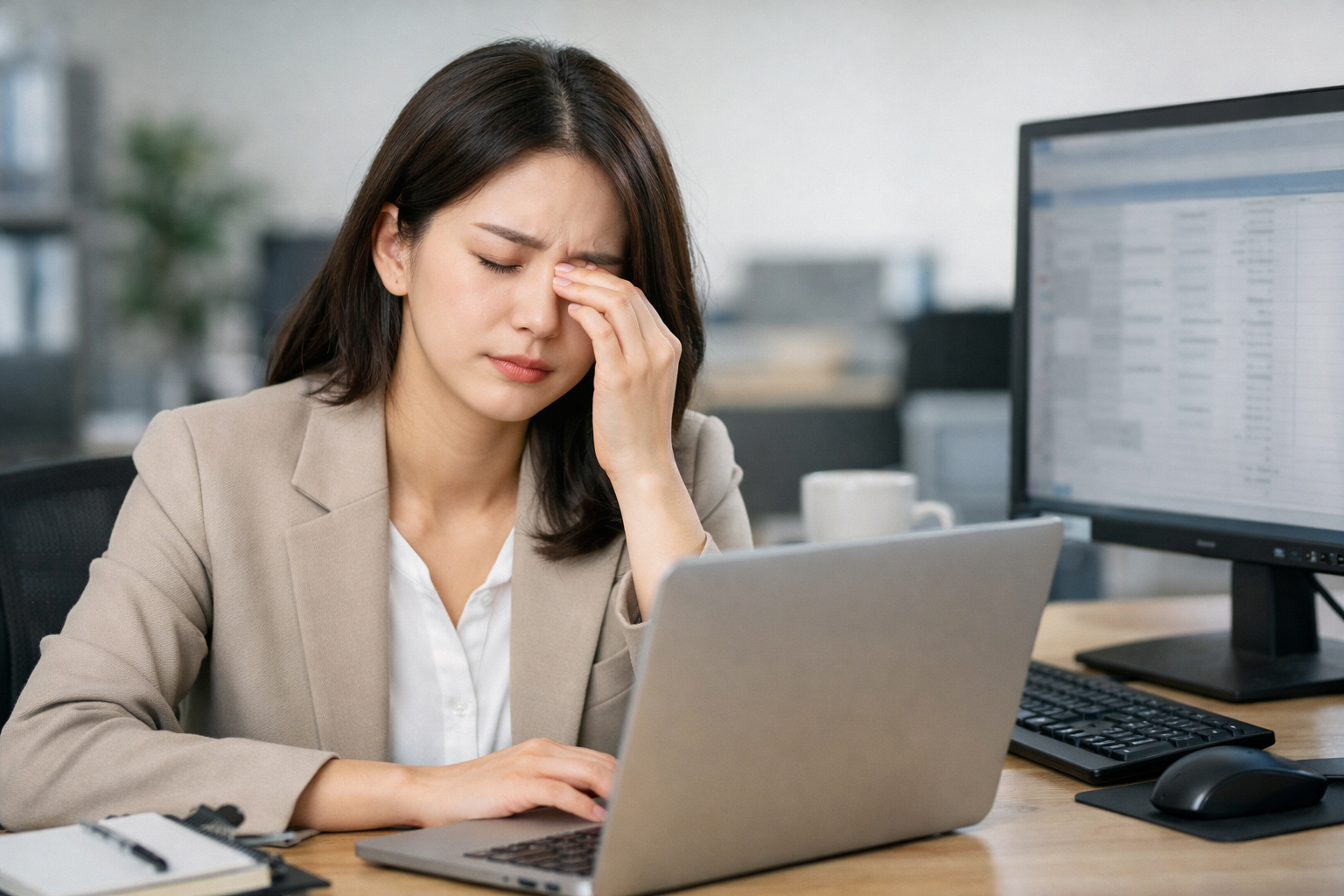 안구건조증으로 힘들어하는 사람