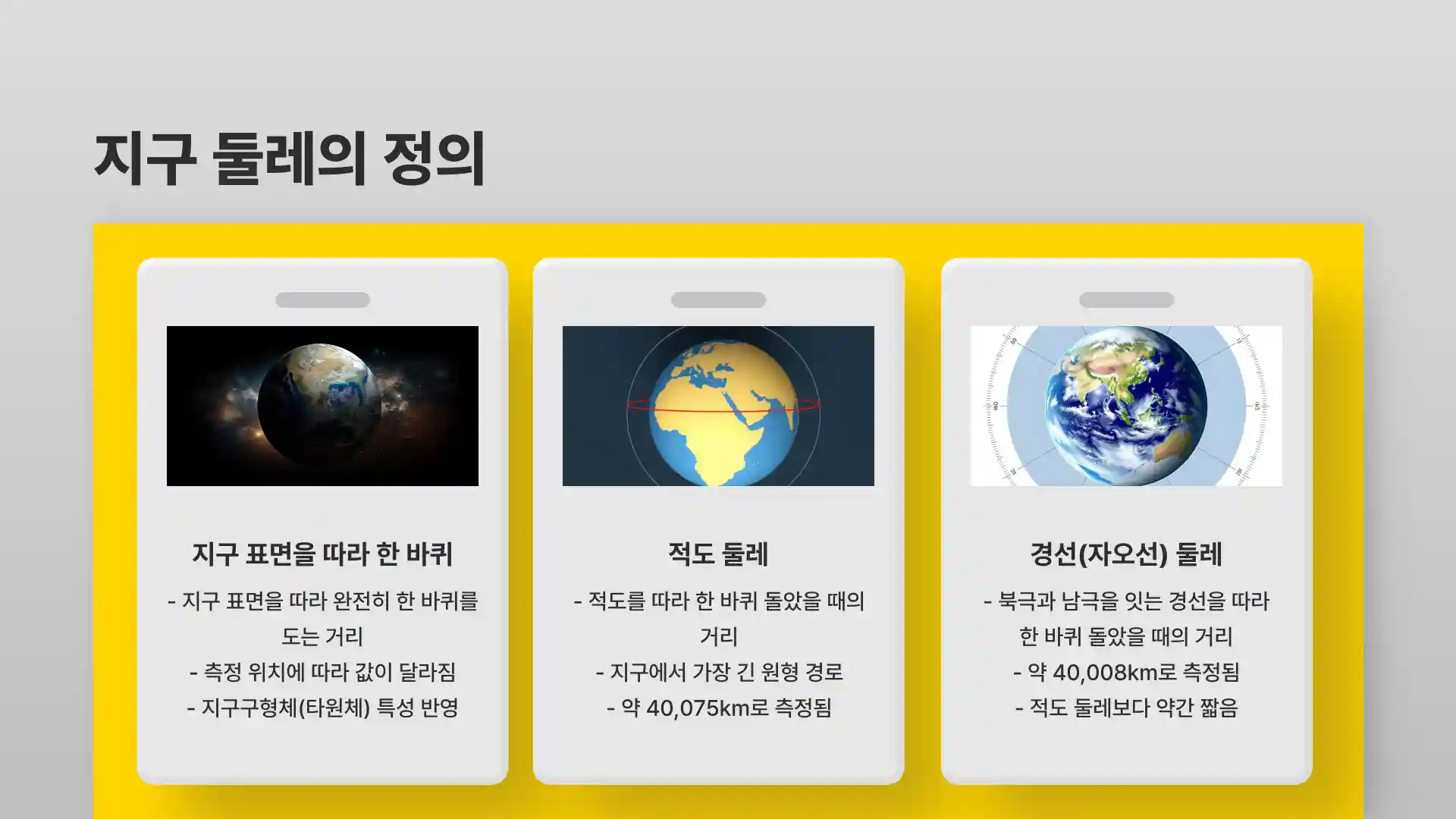 지구 한바퀴 거리 지구 한바퀴 둘레