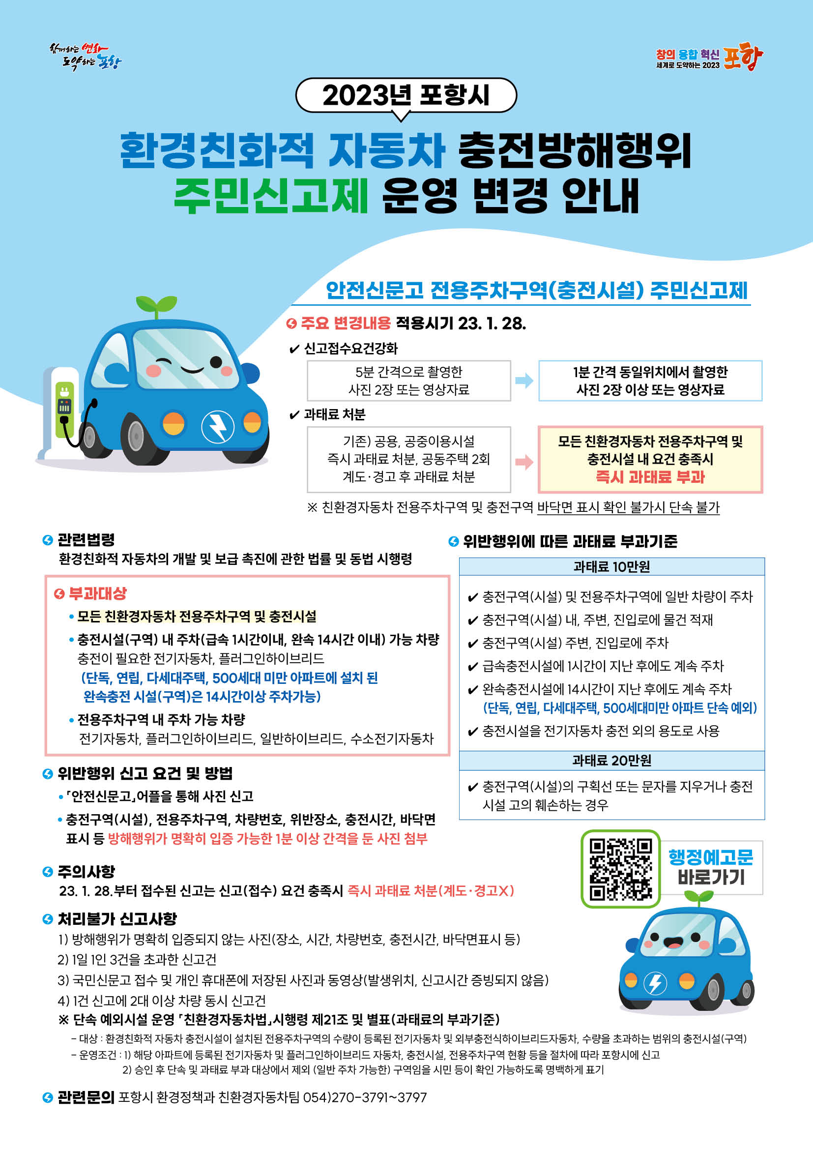 전기차 충전구역 과태료