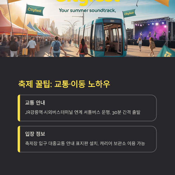 축제 꿀팁: 교통·이동 노하우