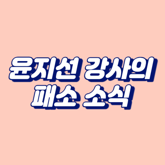 윤지선 강사의 패소 소식