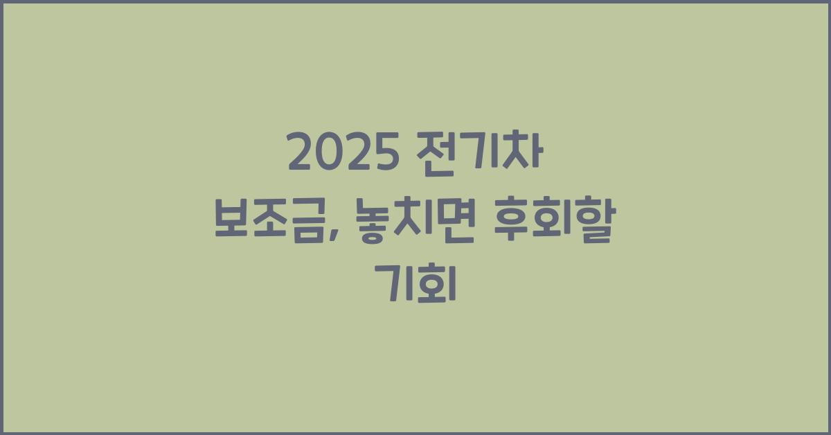 2025 전기차 보조금