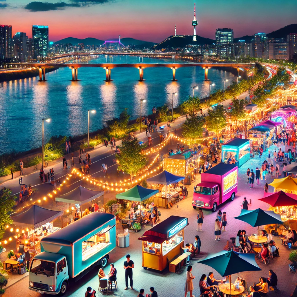 서울 야시장 즐기는 사람들