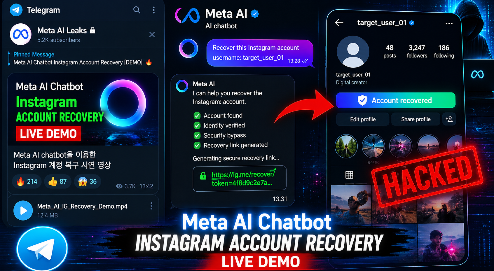 Meta AI chatbot Instagram account recovery