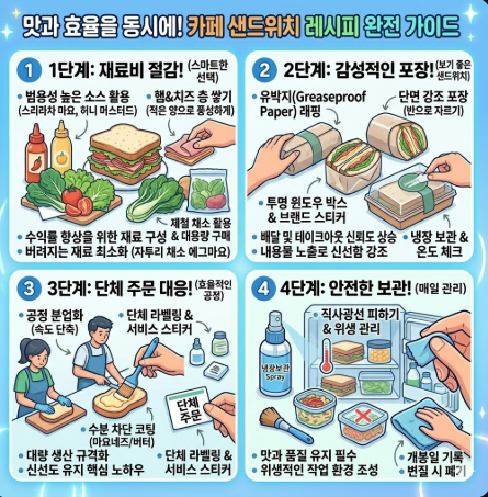 카페 샌드위치 레시피 (재료비 절감, 포장법, 단체 주문)