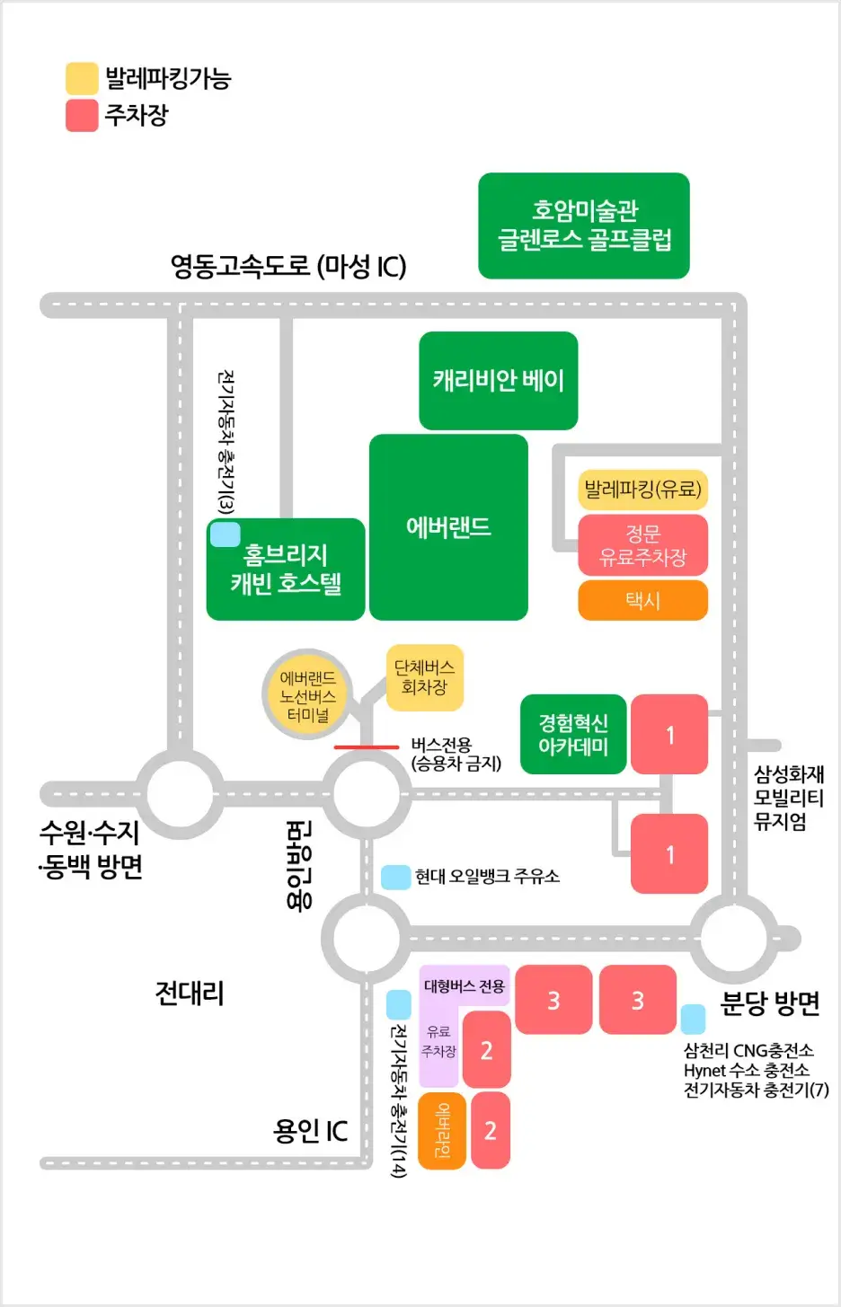 가족여행 경기도 용인 에버랜드 전용주차장 위치 및 주차비 안내