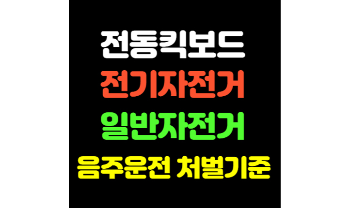 전기자전거 전동킥보드 음주운전 처벌기준 썸네일