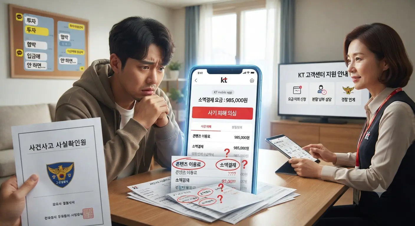 투자 사기와 협박으로 늘어난 휴대폰 요금, KT에서 구제받을 수 있을까?