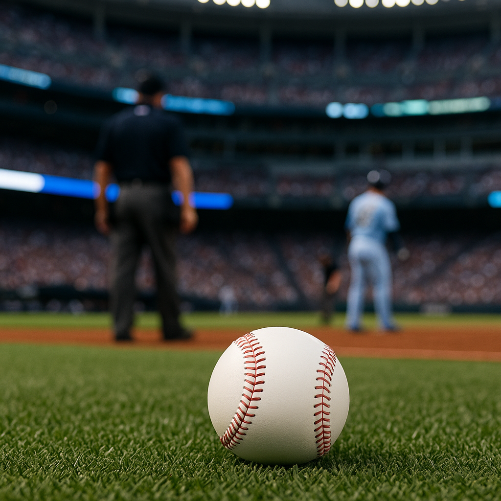 야구장에 있는 야구공