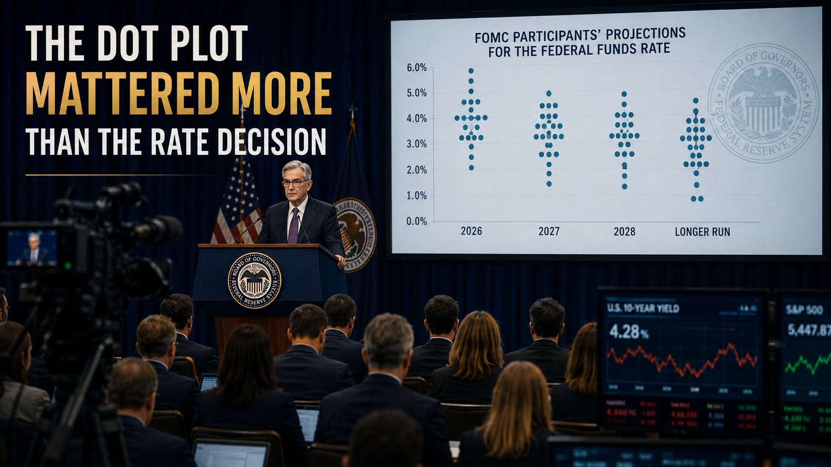 Federal Reserve dot plot announcement and investor reaction to future interest rate projections