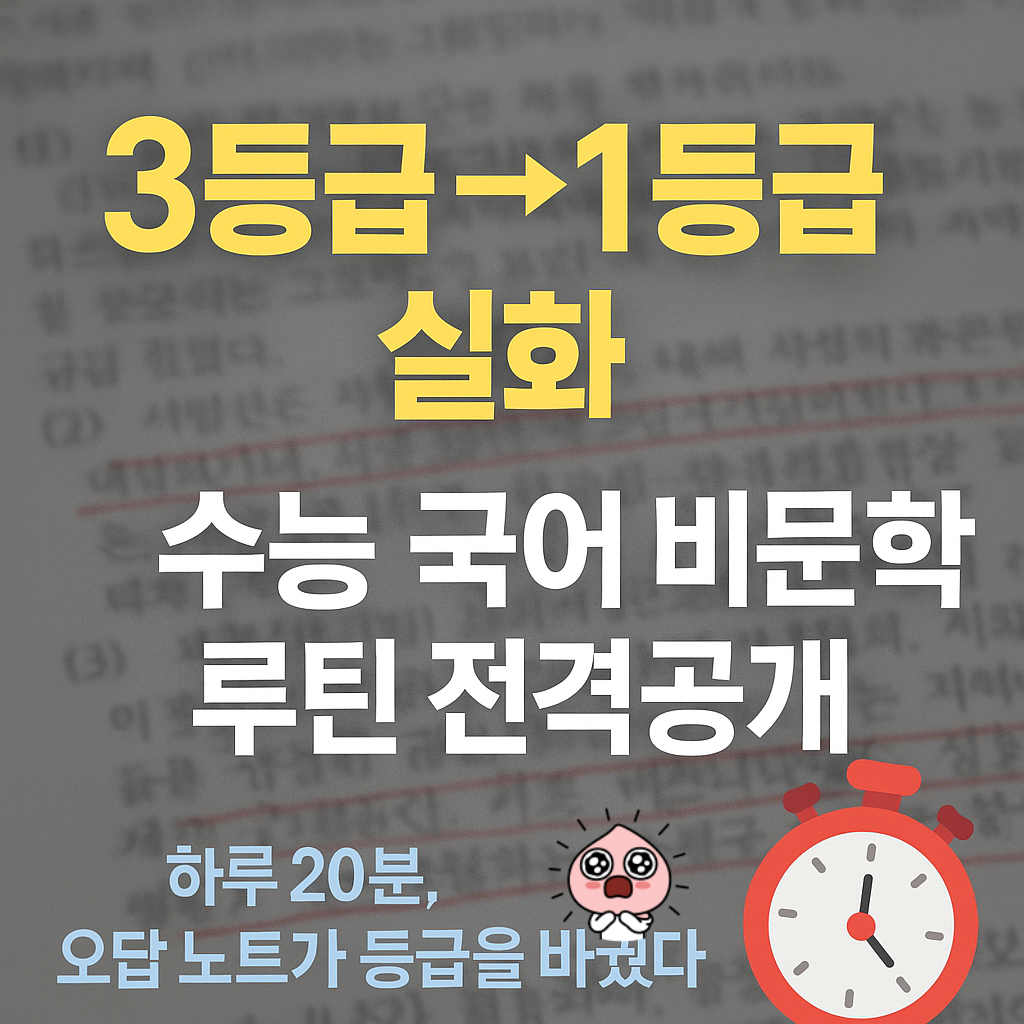 3등급에서 1등급까지 끌어올린 공부 루틴 대공개