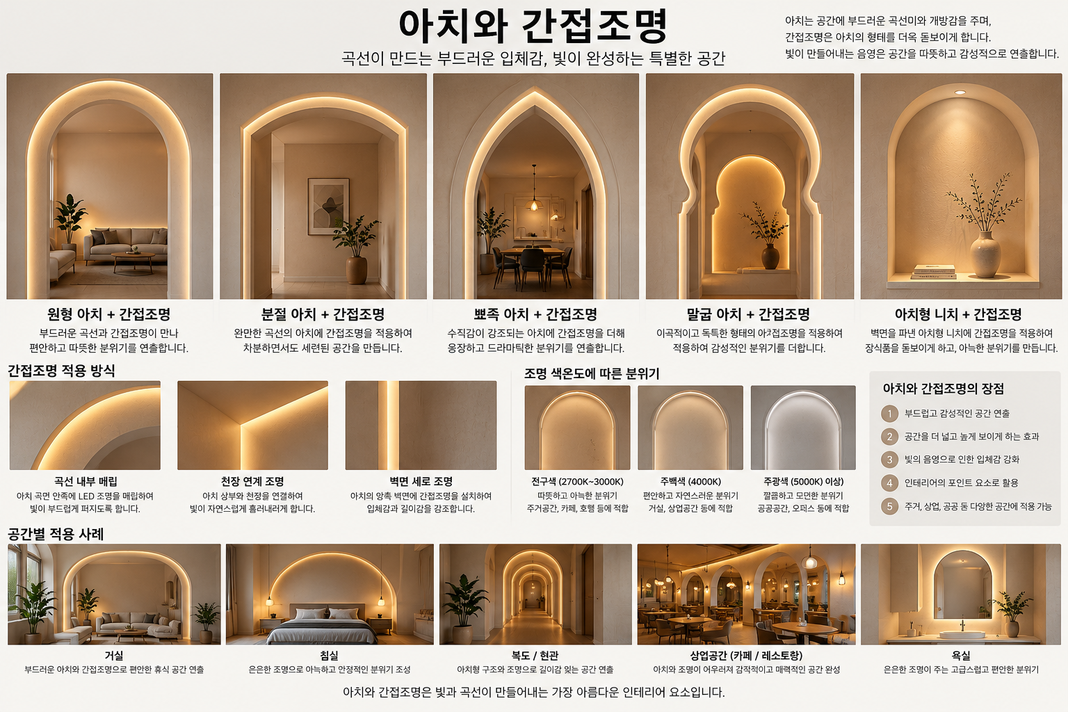 아치와 간접조명