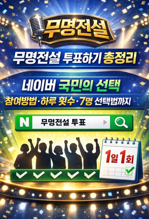 무명전설 투표하기 총정리, 네이버 국민의 선택 참여방법&middot;하루 횟수&middot;7명 선택법까지