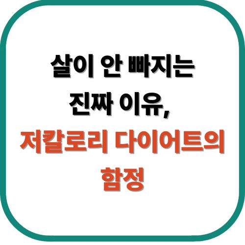 살이 안 빠지는 진짜 이유, 저칼로리 다이어트의 함정