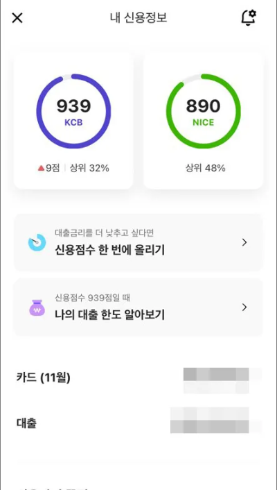 카카오뱅크-신용등급-점수-확인하기