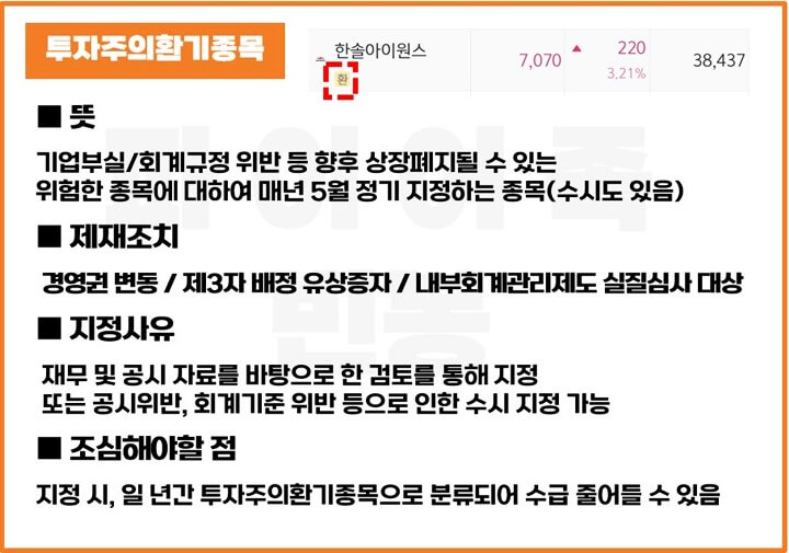 투자주의환기종목-뜻-제재-지정사유-조심