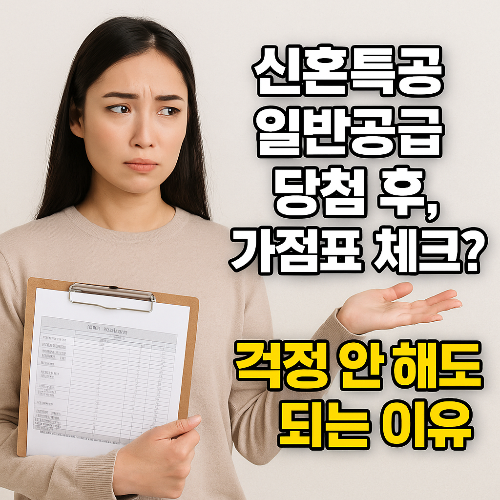신혼특공 일반공급 당첨 후 가점표 체크?