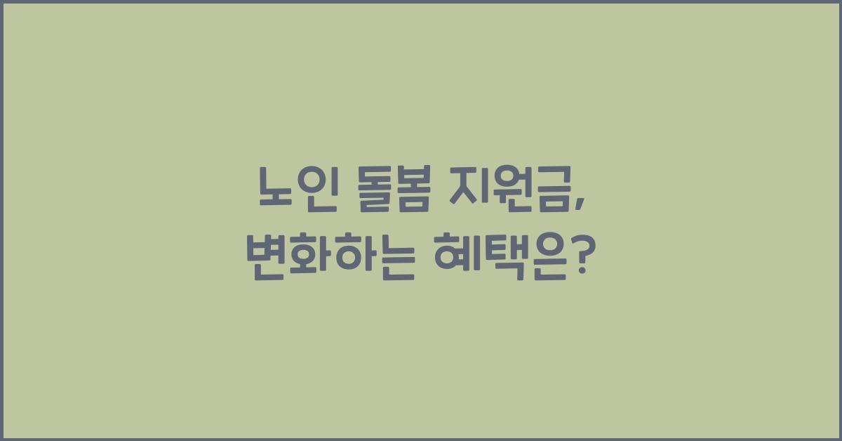 노인 돌봄 지원금