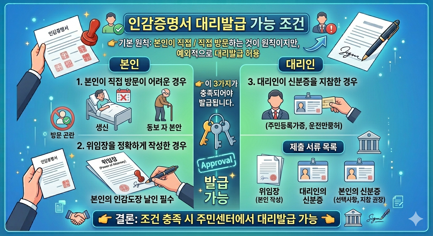인감증명서 대리 발급 가능 조건