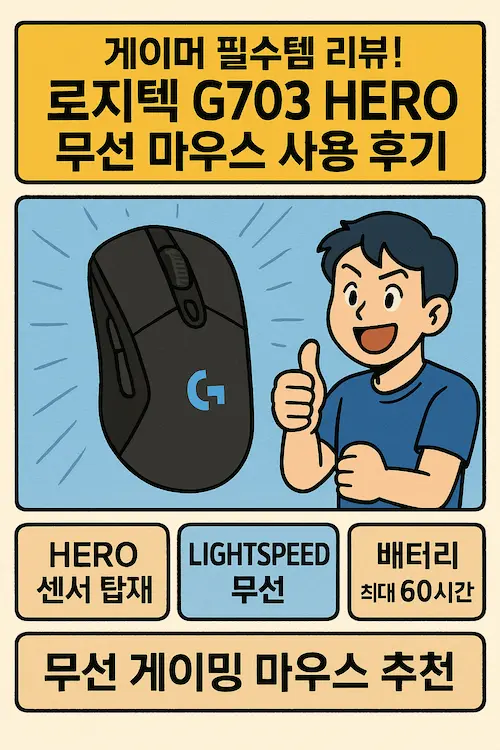 로지텍코리아 G703 HERO WIRELESS 무선 게이밍 마우스 소개 이미지