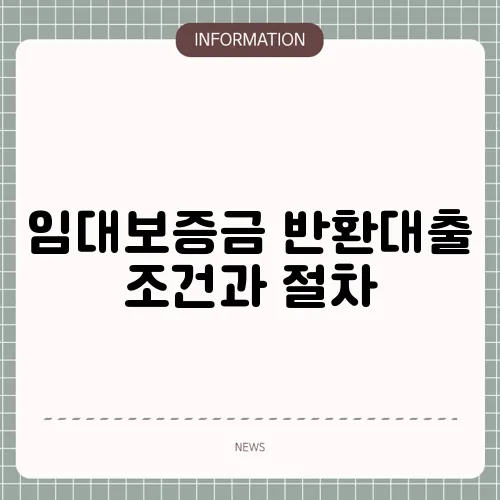 임대보증금 반환대출 조건과 절차