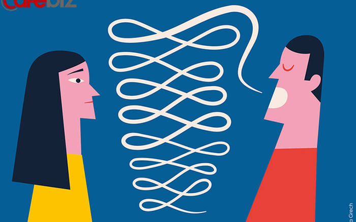 에둘러 말하는 남자의 그래픽