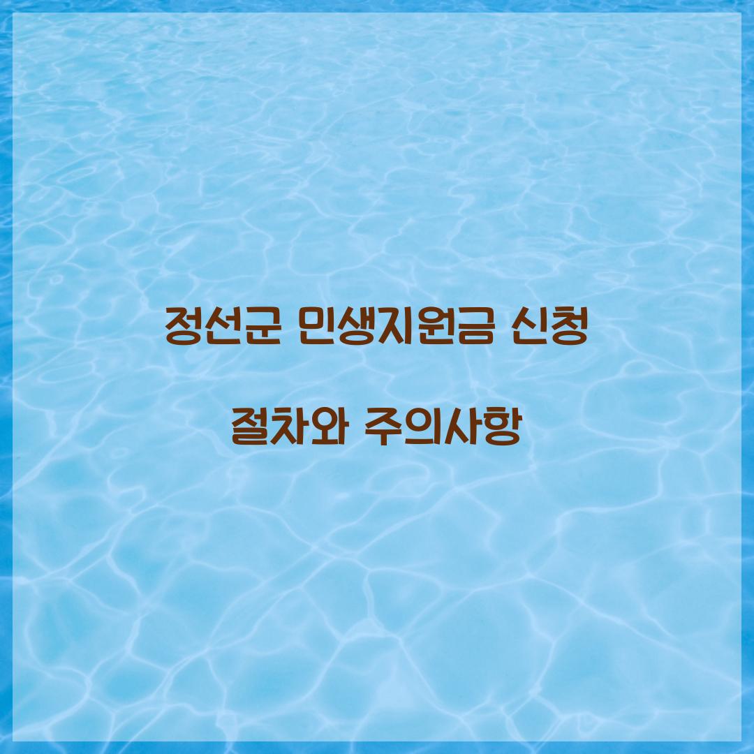 정선군 민생지원금 신청