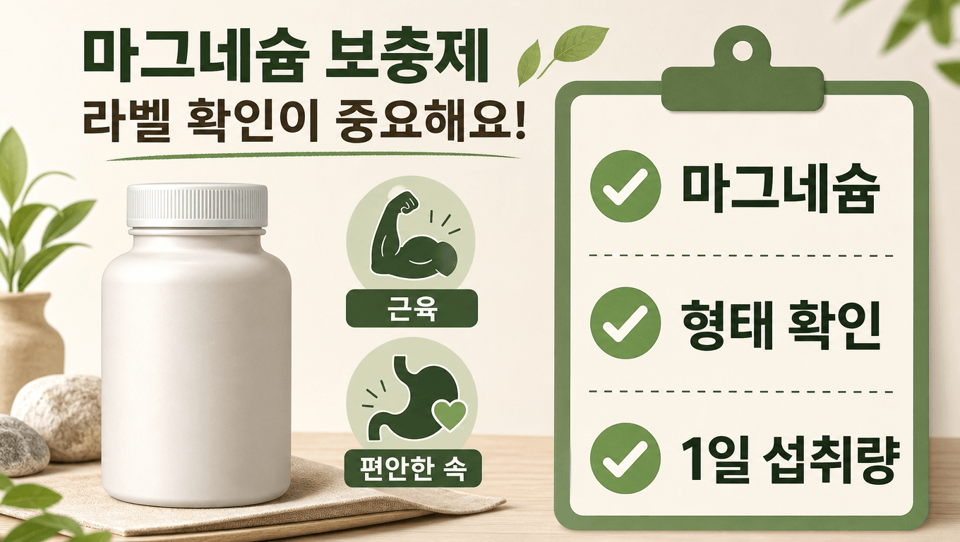 마그네슘 형태와 섭취량 확인