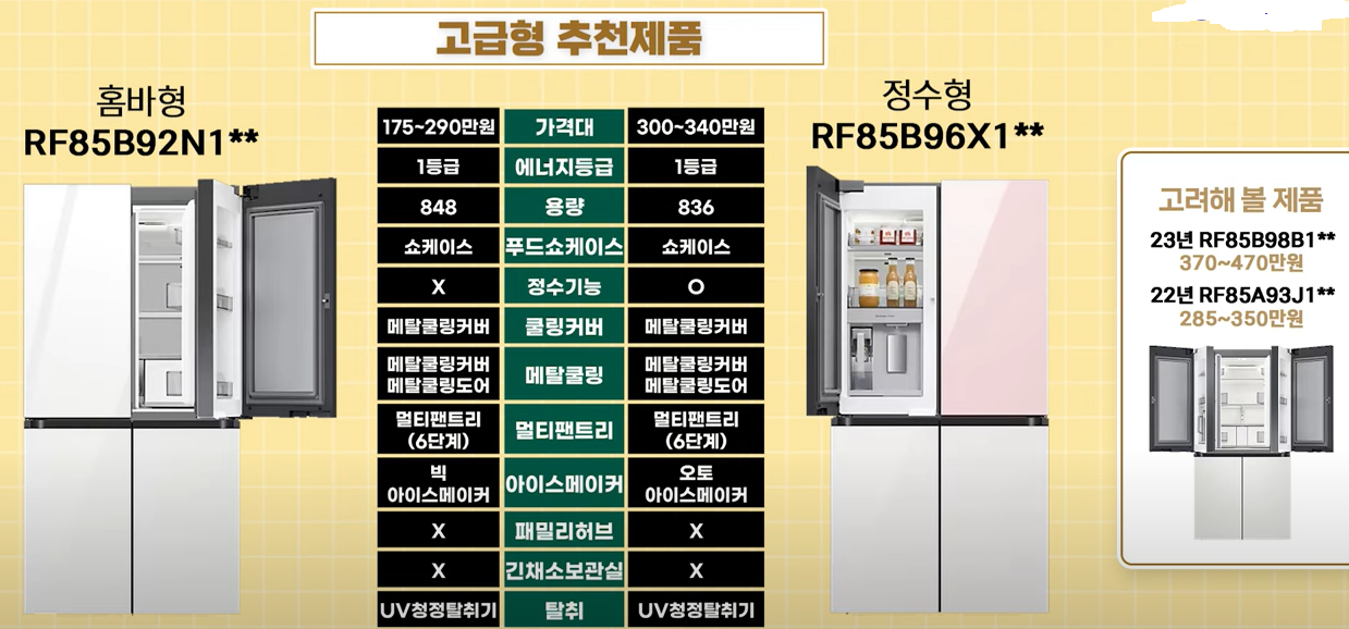 삼성냉장고 고급형 추천 제품