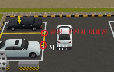 후진주차 공식 어깨선 맞추기