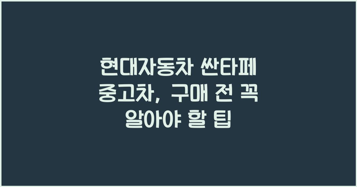 현대자동차 싼타페 중고차