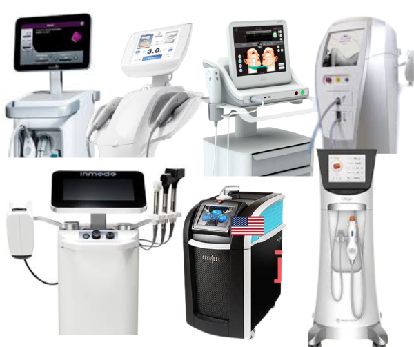 울쎄라, 슈링크, 인모드, 튠페이스, 써마지, 올리지오 , 피코슈어등 주요 리프팅 레이저 장비 이미지