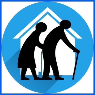 지팡이 짚은 두 노인